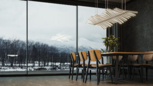 Alunet 3-pane sliding door. Slim aluminium frame